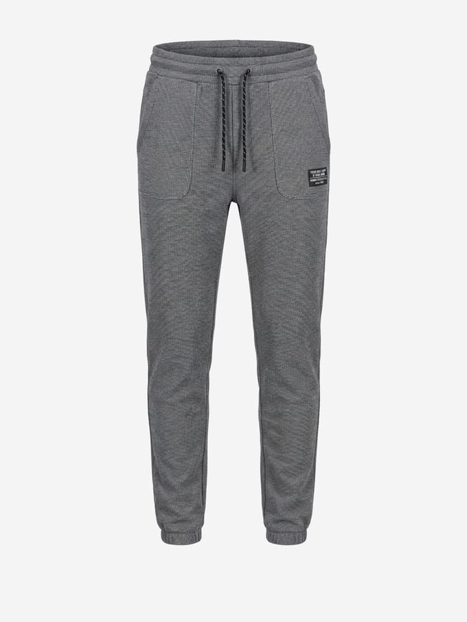 OMBRE Broek - Regular Fit - Gemeleerd - Joggingbroek Grafiet XXL