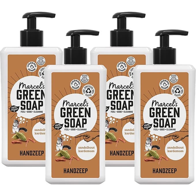 Marcel's Green Soap Handzeep Sandelwood & Kardemom Multipack x4