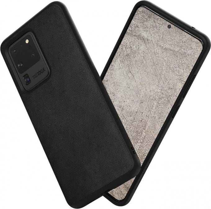 RhinoShield SolidSuit Samsung Galaxy S20 Ultra Hoesje Black Leather