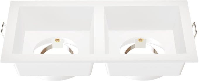 Ledvion – LED Inbouwspot Dubbel Vierkant 162x85mm – Wit – Dimbaar – GU10 – IP20