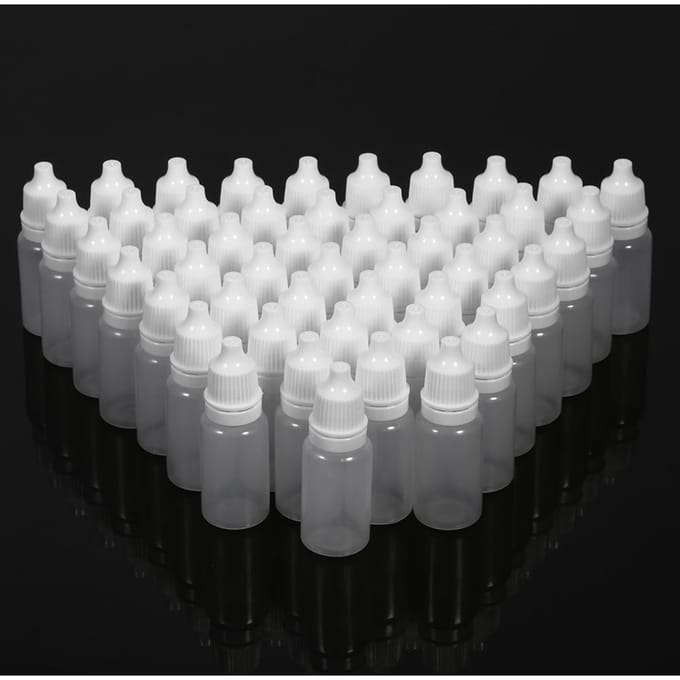 50 stuks 10 ml lege plastic knijpflessen voor oogvloeistofcontainers white