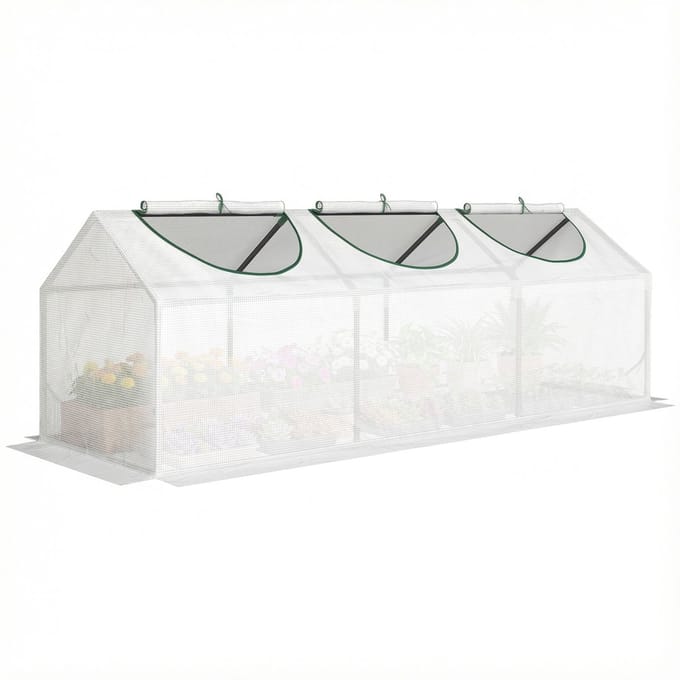 Outsunny Mini Kas - PE - 180x60x60cm - Wit