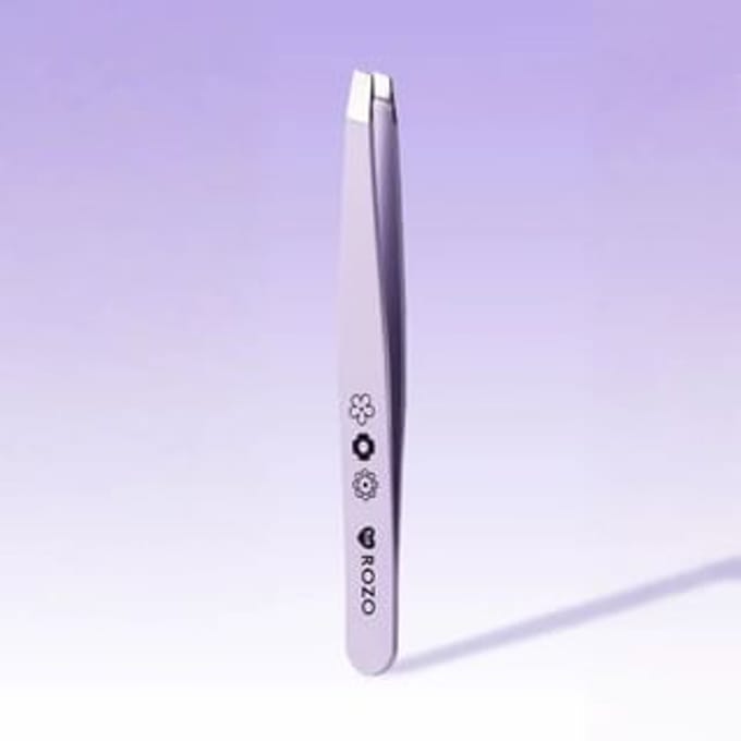 ROZO - Exquisite Oblique Mouth Clamp Eyebrow Tweezers Purple