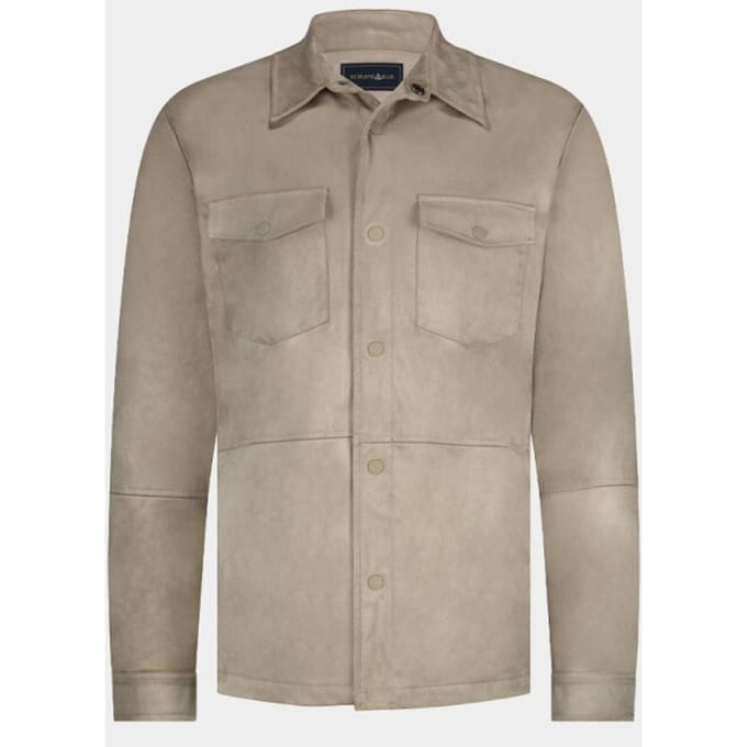 Bos Bright Blue Scotland blue overshirt riley passetta shirtjacket spe25314ri46sb/820 sand