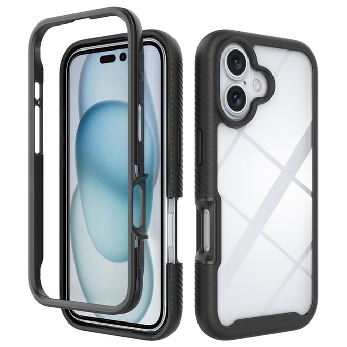 imoshion Hoesje - Geschikt voor Apple iPhone 16 - 360° Full Protective Case - Zwart