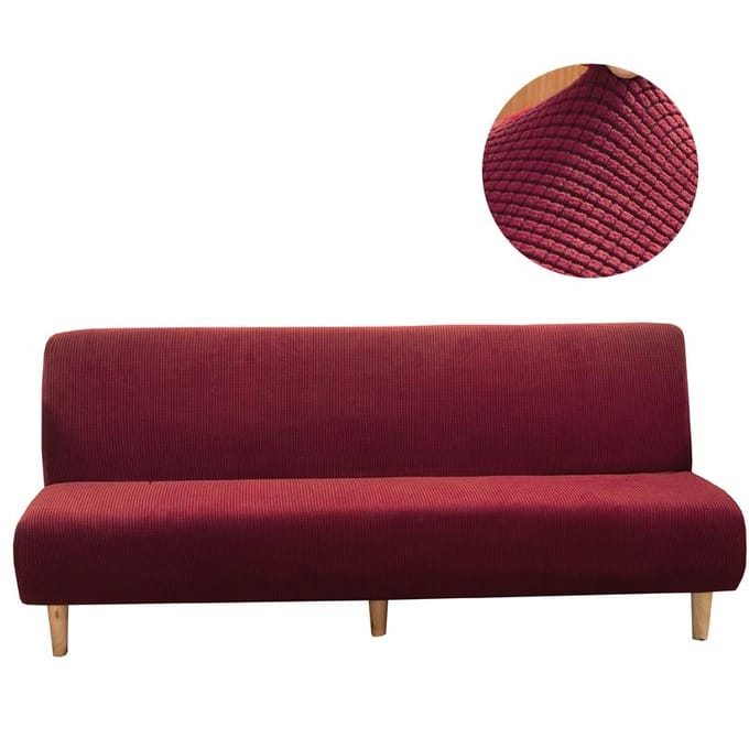 MKZOOM Jacquard épais Housse de canapé-lit élastique sans accoudoirs Housse de canapé extensible Housses élastiques pour canapé-lit Funda Elástica Para Sofá Cama S(120-150CM)