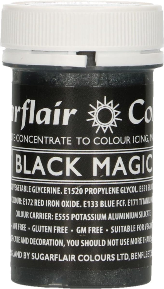 Sugarflair Paste Colour Satin Voedingskleurstof - Satijn Zwart - 25g