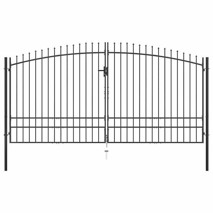 Portail de Jardin à Double Battant Woerden avec Pointe en Lance 400 x 249,5 cm