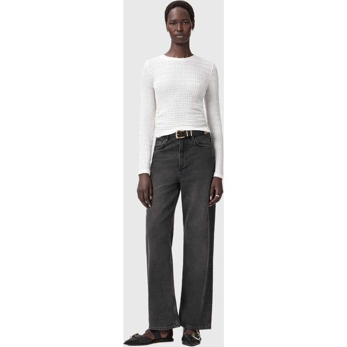 AllSaints West Ls Top White Größe: L | Longsleeves Outlet | Damen | Weiß