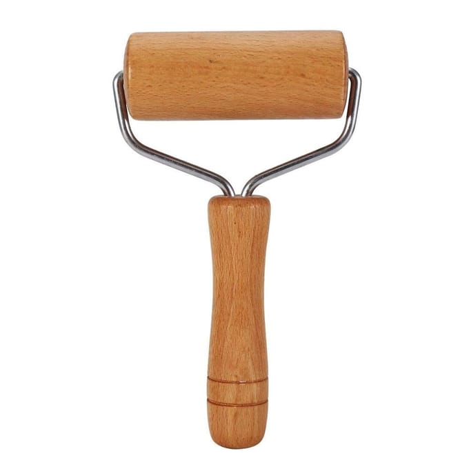 Dailygoods- Deegroller Houten - Perfect uitgebalanceerd - Deegschraper - Bakmat - Keukengerei - 2-in-1 functie - Bakroller