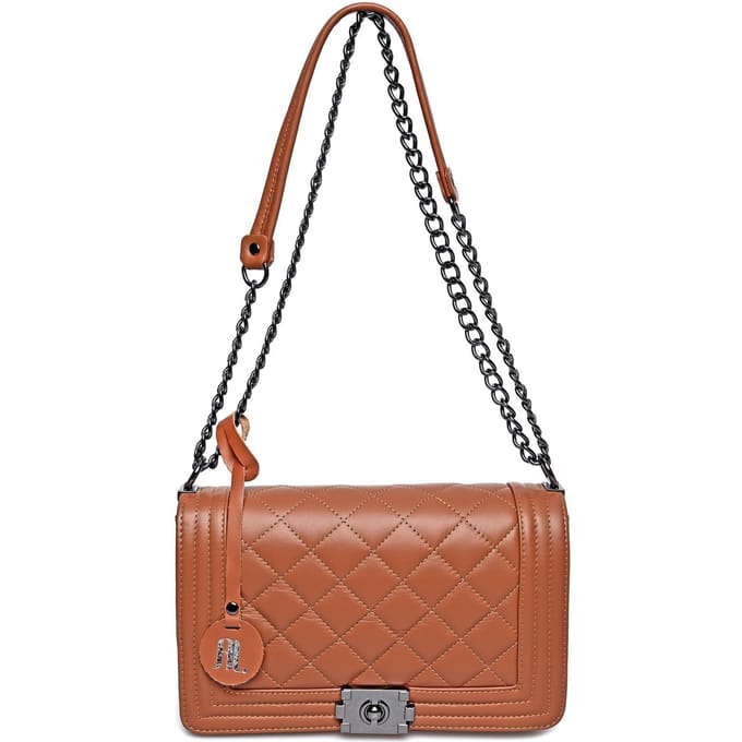 Anna Luchini Brown Rundleer Tas