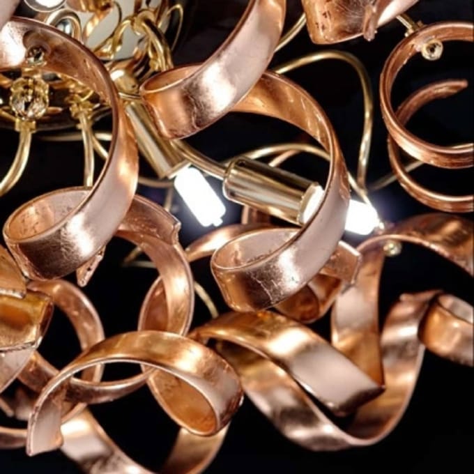 Metallux Sierlijke plafondlamp Koper, koper