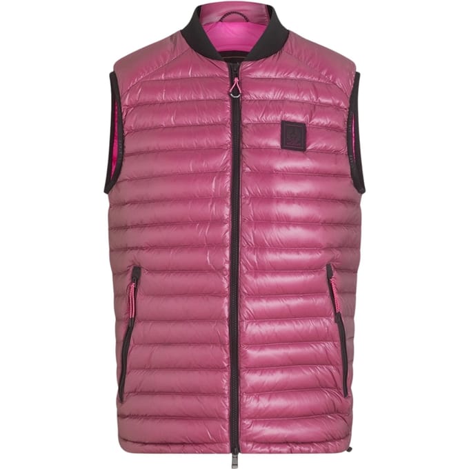 Belstaff Airframe neon glanzend roze gilet met donsvulling