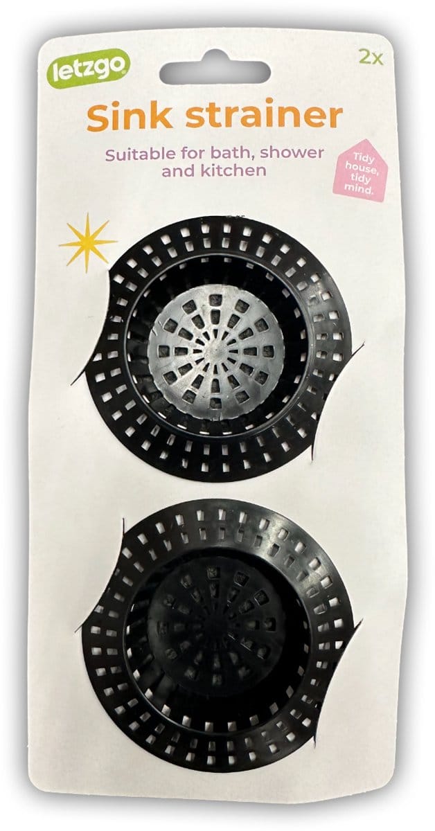 Sink Strainer - Gootsteen Zeef - Zwart - 2 Stuks - Kunststof