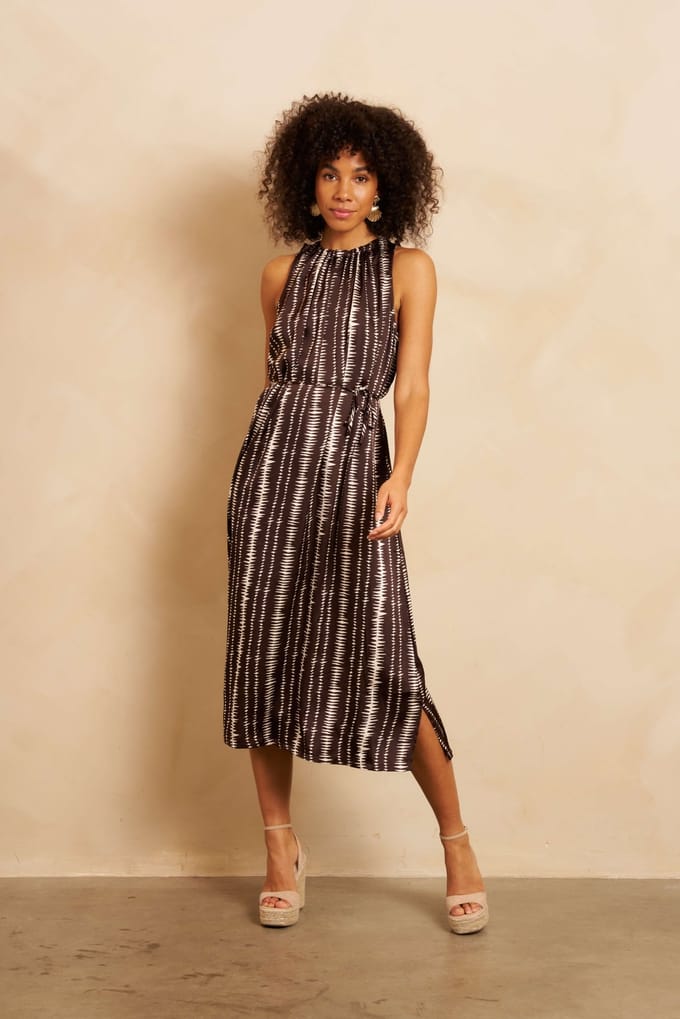 Jurk Rox | Brown Stripe Print