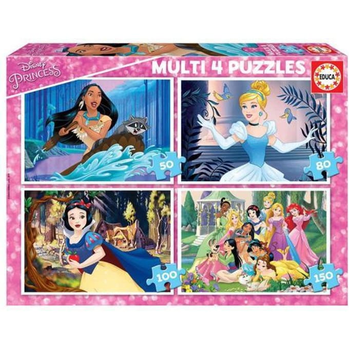 Educa - puzzel Disney Prinsessen - 4 puzzels van 50 / 80 / 100 / 150 stukjes