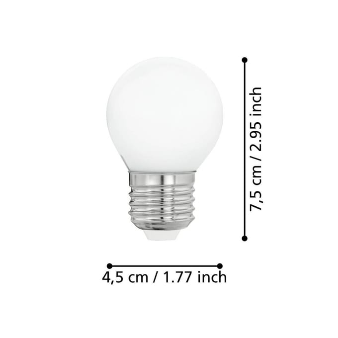EGLO LED lamp E27 G45 4W, warmwit, opaal