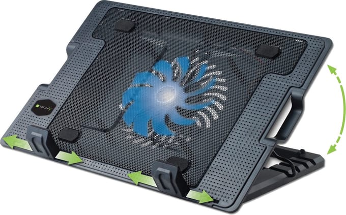 Techly ICOOL-CP12TY laptop cooling pad 43,9 cm (17.3") 1400 RPM Zwart