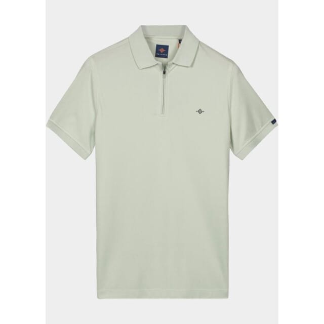 Baileys Polo Subtle Two-Tone Zip Collar Soft Green / male