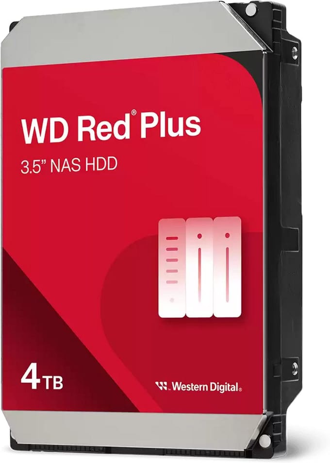 Western Digital Red Plus - Interne harde schijf - NAS HDD - 256MB Cache - 4 TB