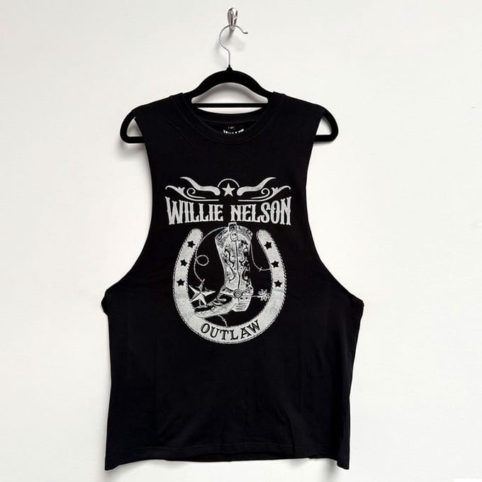 Willie Nelson - Outlaw Tanktop - S - Zwart
