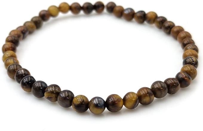 Basic armband met 4mm kleine tijgeroog kralenarmband