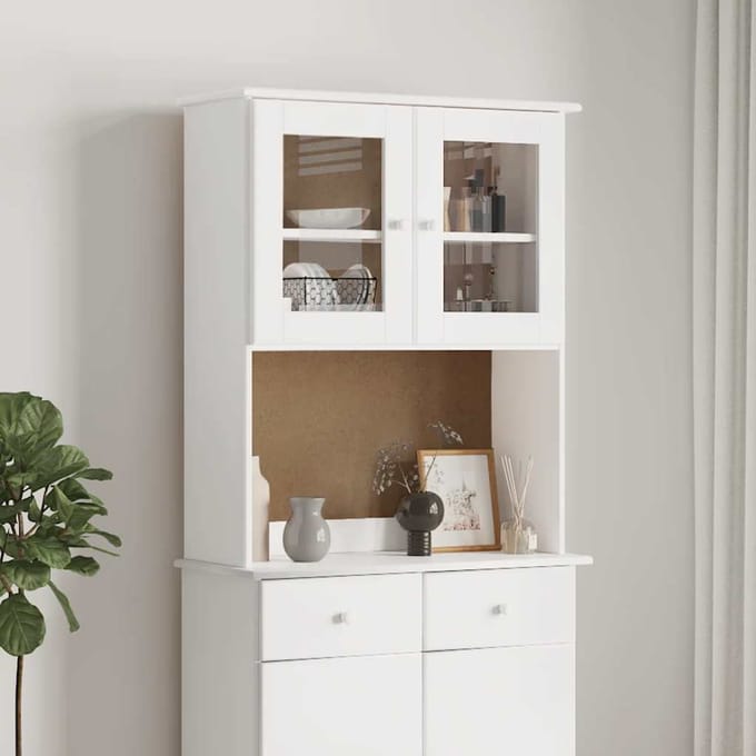 vidaXL - Opzetkast - ALTA - 77x30x92 - cm - massief - grenenhout - wit
