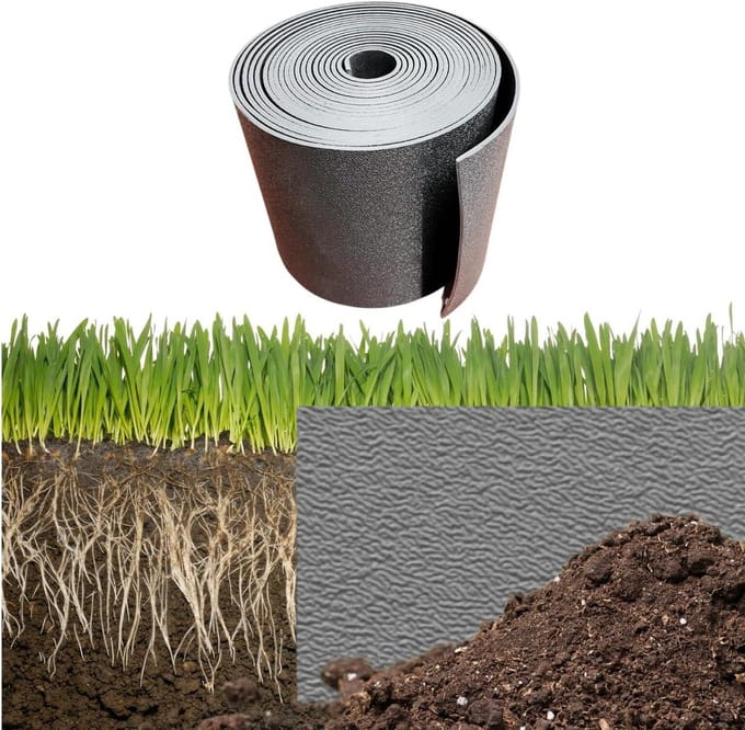 Flexibele kunststof bloembedomranding - gazonrand - gazonband - lengte 6 m - hoogte 15 cm - grijs