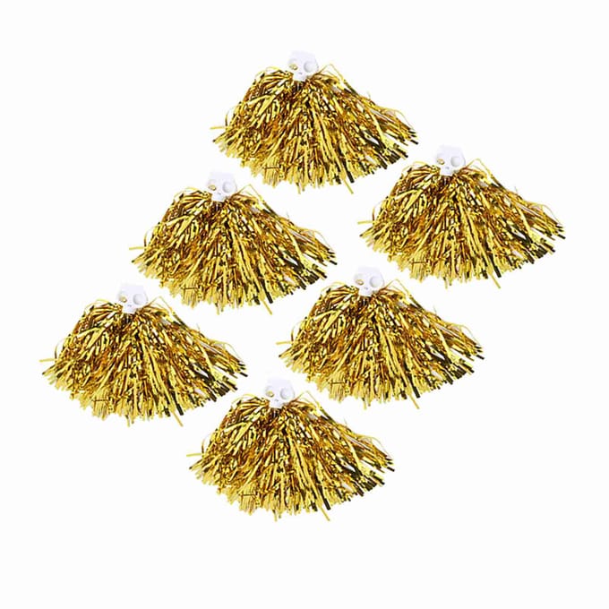 6 stuks Cheerer Pompons Cheer Sportfeest Dansaccessoires (gouden) yellow