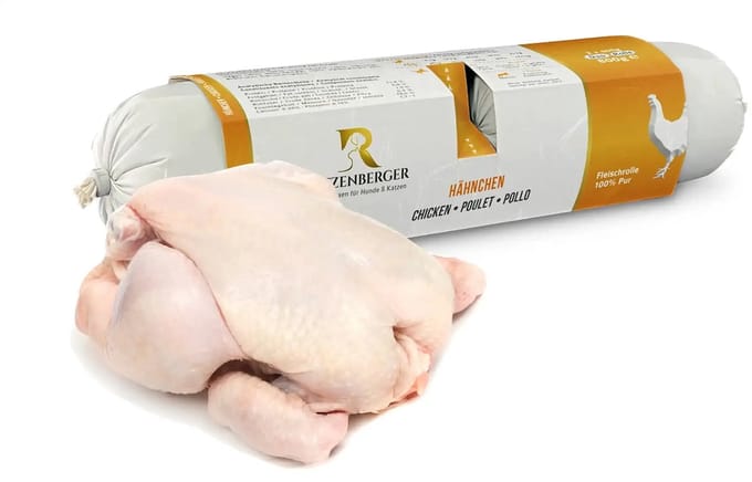 Ritzenberger 100% Kip gestoomde worst. Doos 24 x 400 gram. Totaal 9.6 kilo