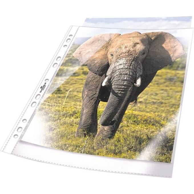 DURABLE insteekhoesje Business, A4, bovenaan open, 100 stuks, generfd, transparant