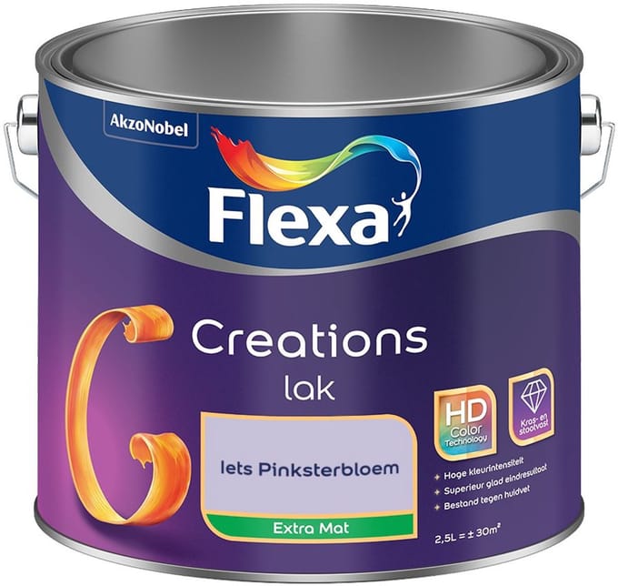 Flexa - Creations Lak Extra Mat - Iets Pinksterbloem - Mengverf - 2,5 L