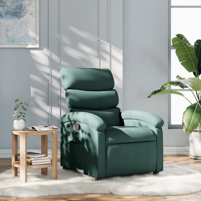 vidaXL - Relaxfauteuil - donkergroene - stof