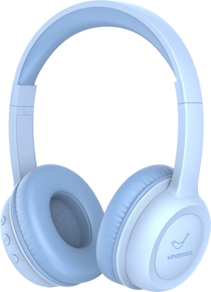 ATouch Kinderkoptelefoon Lite-Y – Volumebegrenzing - Koptelefoon kinderen – Microfoon – Bluetooth koptelefoon – Duurzaam – Blauw