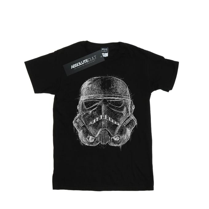 Star Wars Heren Stormtrooper Krabbelhelm T-Shirt (Zwart)