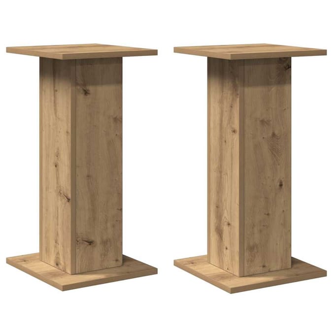 vidaXL - Speakerstandaards - 2 - st - 30x30x60 - cm - hout - artisanaal - eikenkleurig