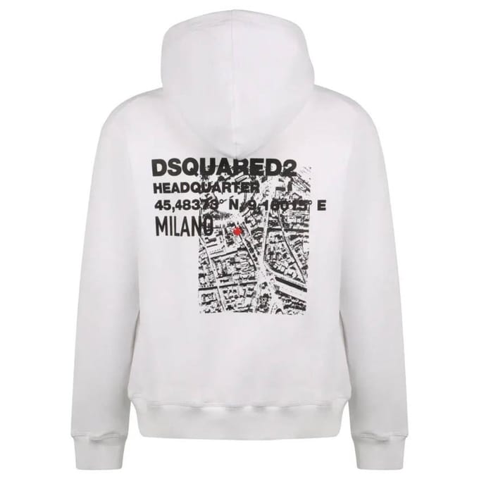 Dsquared2 Headquarters Design Cool Fit Witte Hoodie
