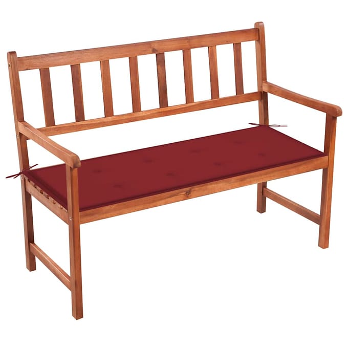 vidaXL - Tuinbank - met - kussen - 120 - cm - massief - acaciahout