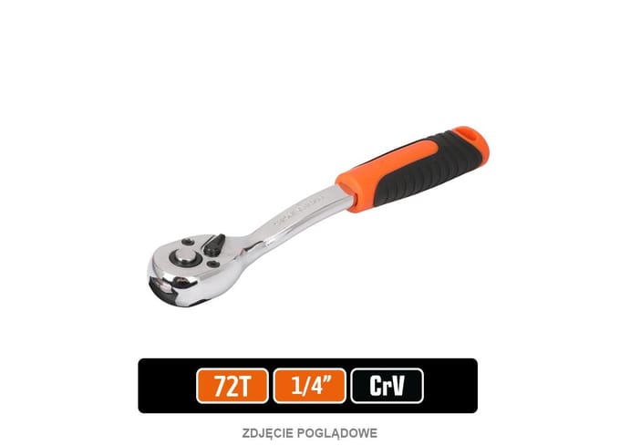 Ratelsleutel 1/4" 72T CRV - Teger