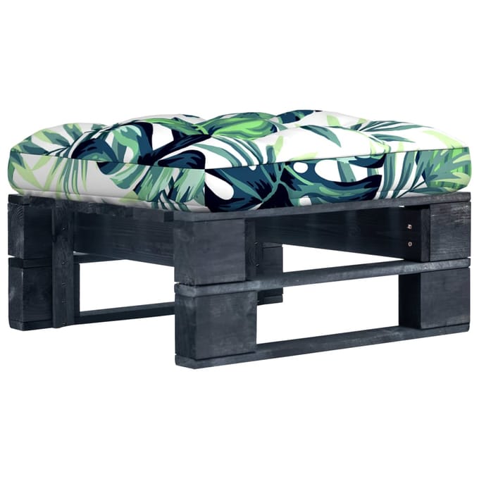 vidaXL - Tuinhocker - pallet - zwart - geïmpregneerd - grenenhout