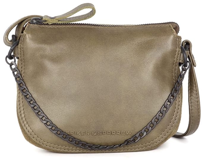 Leren Mini Crossbodytas - Delaine - Green