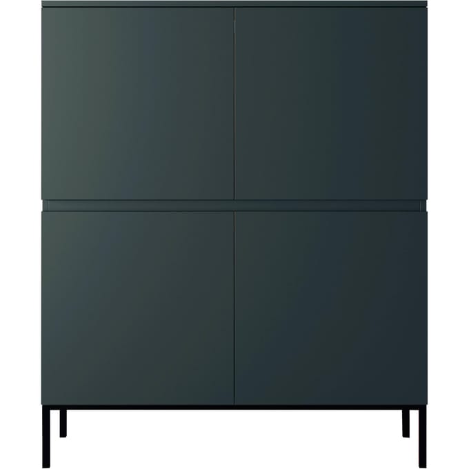 Selsey Bemmi - Hoge Dressoir - 100 cm - Donkergroen met zwarte poten