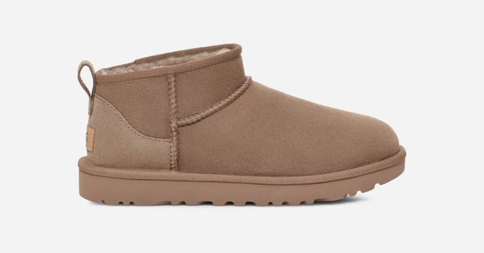 UGG® Classic Ultra Mini for Women in Brown, Size 8, Twinface/Polyester/Leather