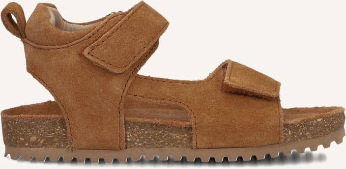 Ton & Ton Jongens Platte sandalen - Lars - Camel - Suède - Plateauzool - Maat 22