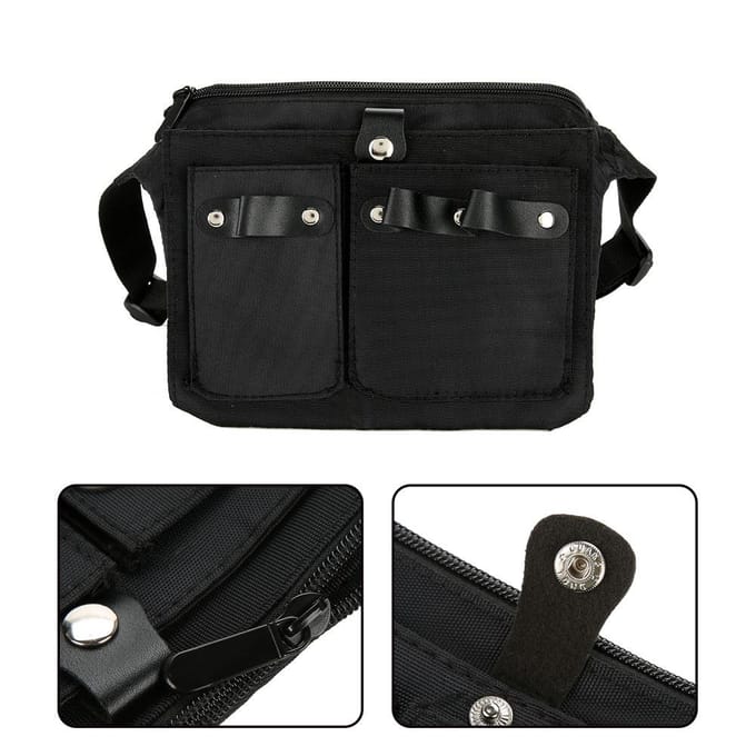 Professionele Kappersgereedschap Tas Etui Haar Schaar Kam Container Heupriem black
