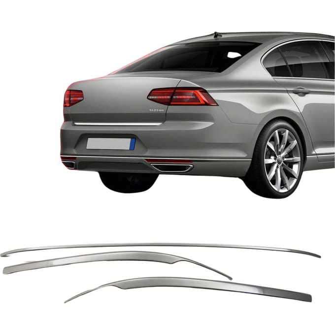 Chromen bumperstrips voor Volkswagen Passat B8 Sedan 4D van 2015 tot 2019