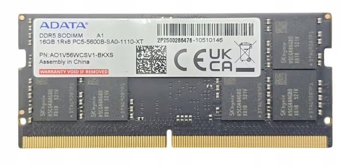 A-Data SODIMM DDR5-5600 - 16GB - CL46 - Single Channel (1 pcs) - Zwart