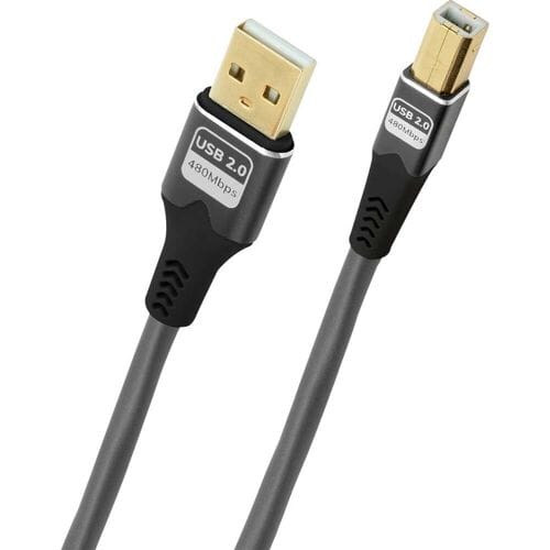 Oehlbach D1C9376 USB-kabel USB 2.0 USB-A stekker, USB-B stekker 3 m Antraciet