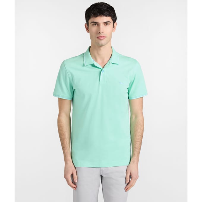 polo met gestreepte details man groen water