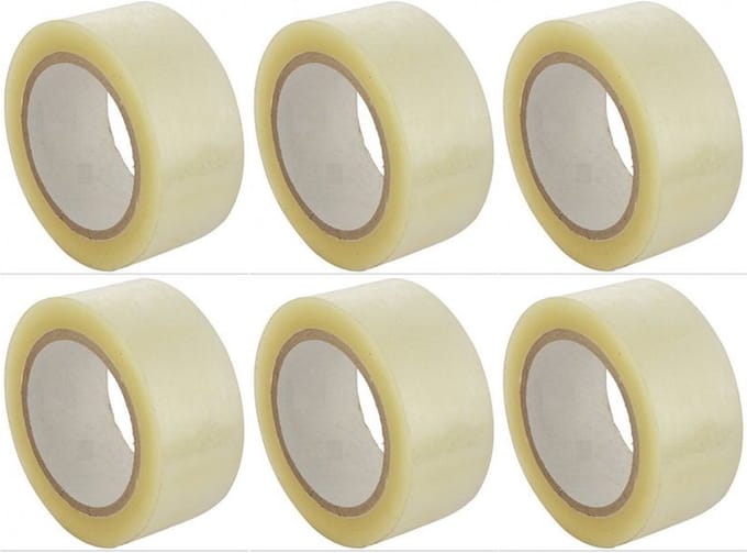 6 rollen Plakband/tape - Transparant - 66 meter per rol